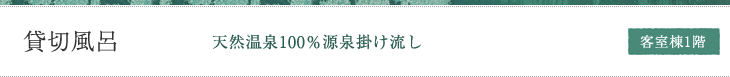 貸切露天風呂　天然温泉100%源泉掛け流し